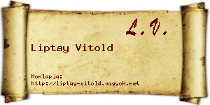 Liptay Vitold névjegykártya